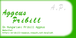 aggeus pribill business card